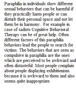 Human Sexuality_Reflection Journal Critiquing Paraphilic Behaviour